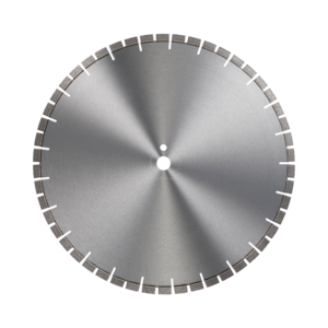 Full shot of a 18-inch flat saw concrete blade with split segments