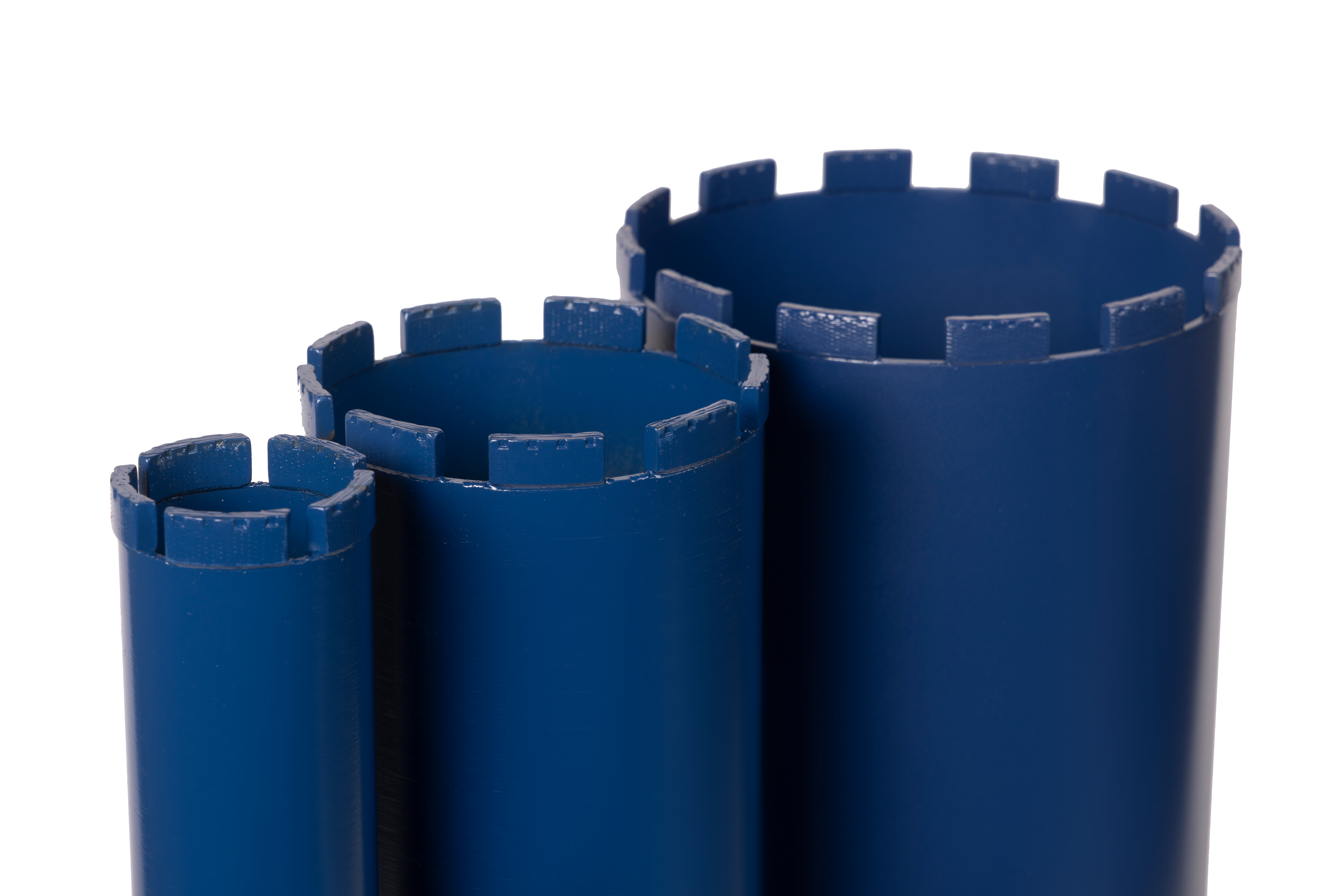 A closer look at the segments on an assortment of core bits by Glacier Diamond.